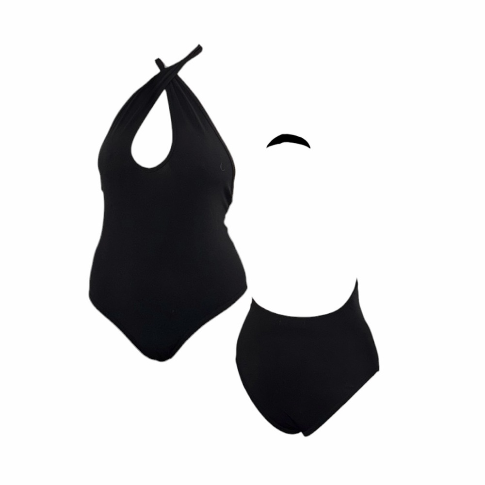 Motel Rocks Black Halter One-Piece Bodysuit